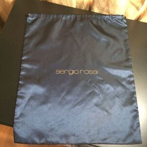Sergio Rossi Dark Blue Satin Drawstring Dust Bag